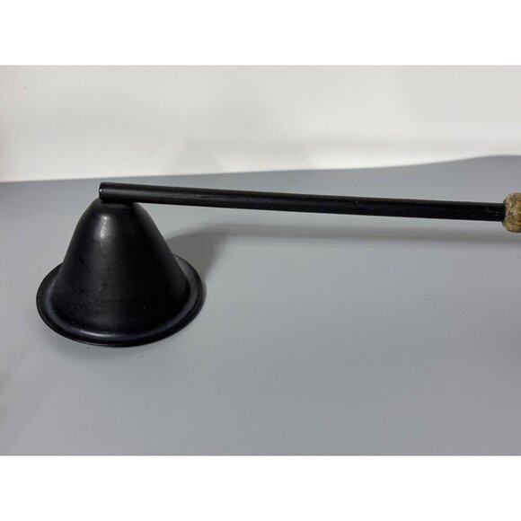 Vtg Metal  Wood Candle Snuffer‎ Industrial Bobbin Handle 14" - Picture 2 of 6